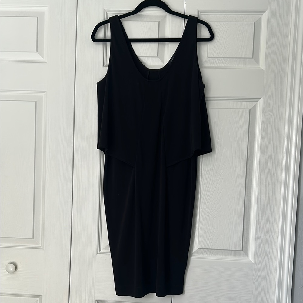 French Connection Black V-Neck Sheath Dress for Cocktail